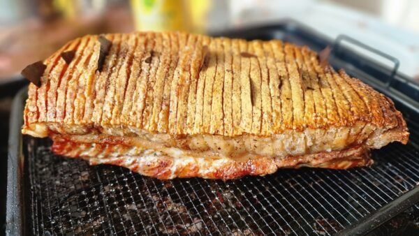 Flaeskesteg - nach dem Braten im Backblech