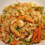 Gebratener Eierreis mit Garnelen gebratener Reis mit Garnelen