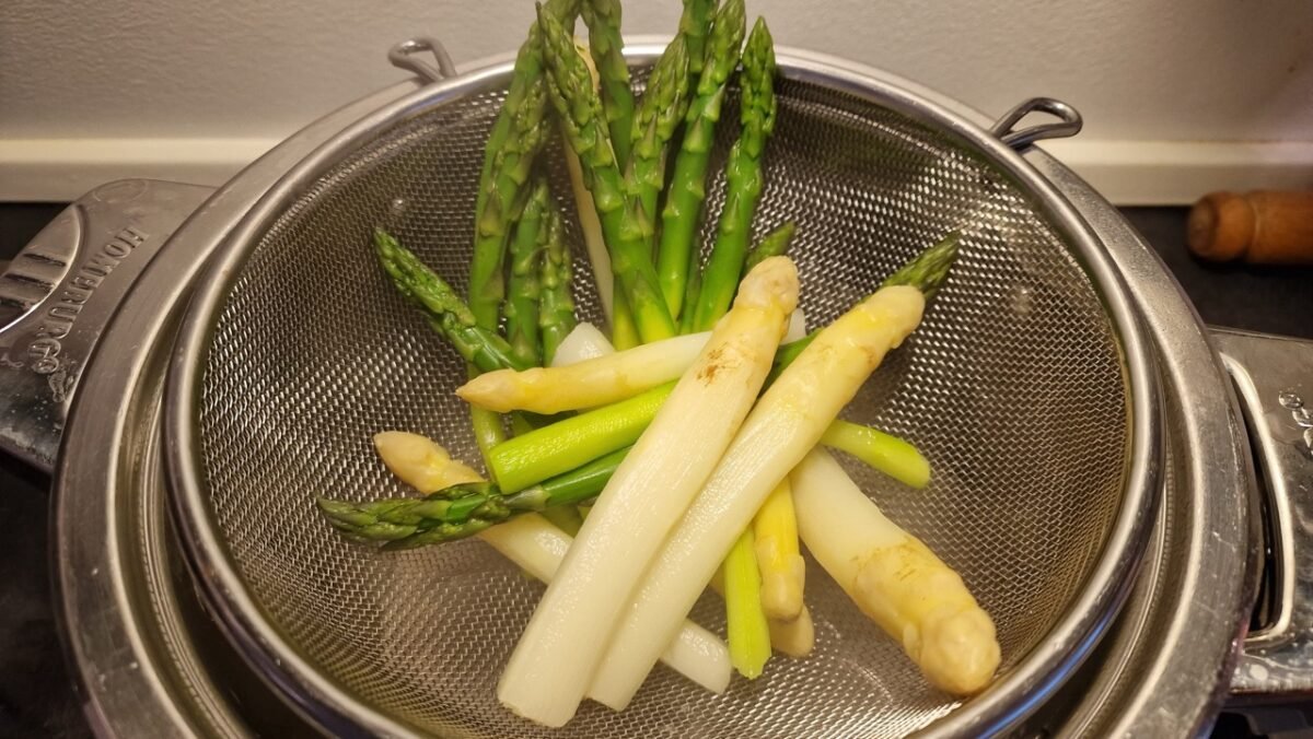 Stjerneskud gekochter Spargel