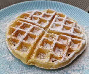 Belgische Waffel mit Puderzucker