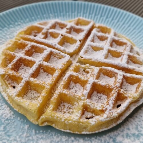 Belgische Waffel mit Puderzucker
